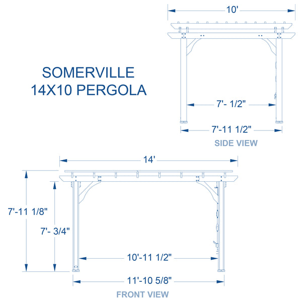 14x10 Somerville Pergola - Barnwood Stain – view 2