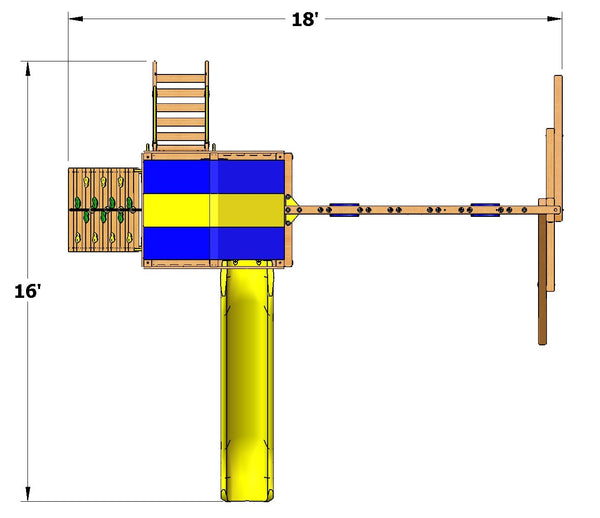Original Fort Combo 2 Wood Roof Size