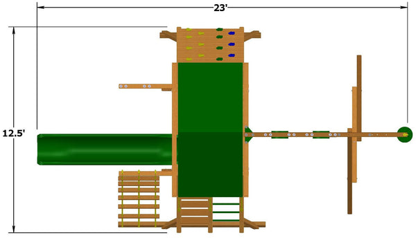 Turbo Original Playcenter Combo 2 Wood Roof Size