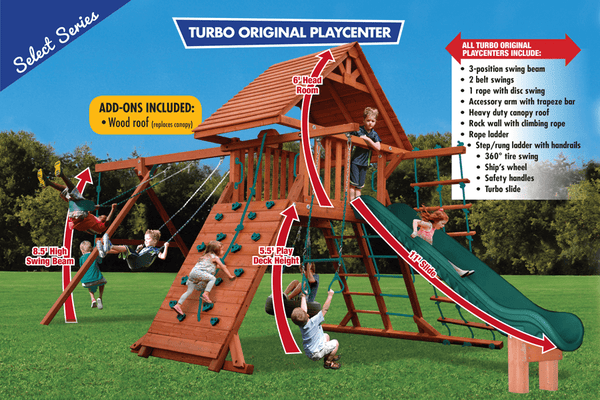 Turbo Original Playcenter Combo 2 Wood Roof Features