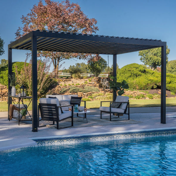 14x10 Sarasota Steel Louvered Pergola – Pergola