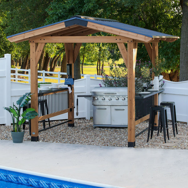 Granada Grill Gazebo with Outdoor Bar – Grill Gazebo