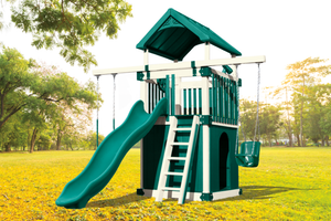 KC-1 Clubhouse - SImple playset for kids, green slide playground