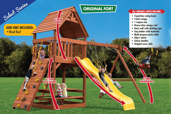 Original Fort Combo 2 Wood Roof Features