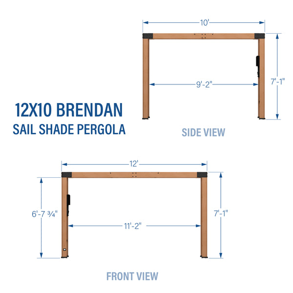 12x10 Brendan Sail Shade Pergola – view 2
