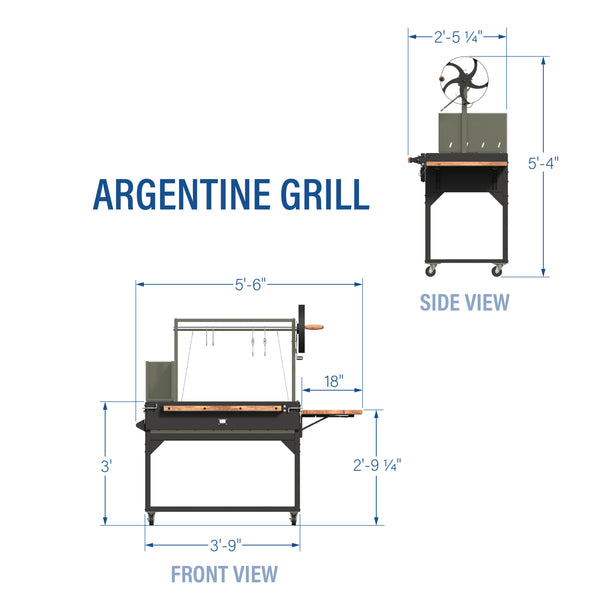 Premium Argentine/Santa Maria BBQ Grill with Wood Fire and Charcoal Grill – view 2