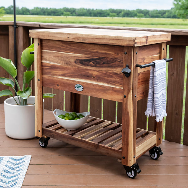 100 Quart Patio Cooler - Acacia – Patio Accessorie