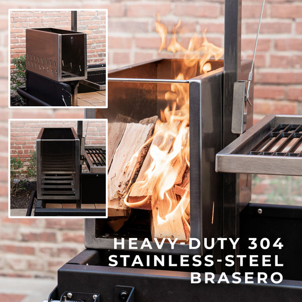 Premium Argentine/Santa Maria BBQ Grill with Wood Fire and Charcoal Grill – view 3