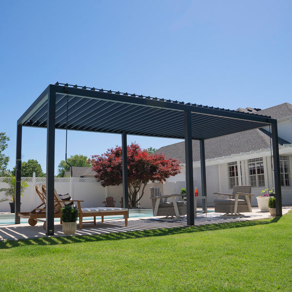 20x10 Sarasota Steel Louvered Pergola – Pergola