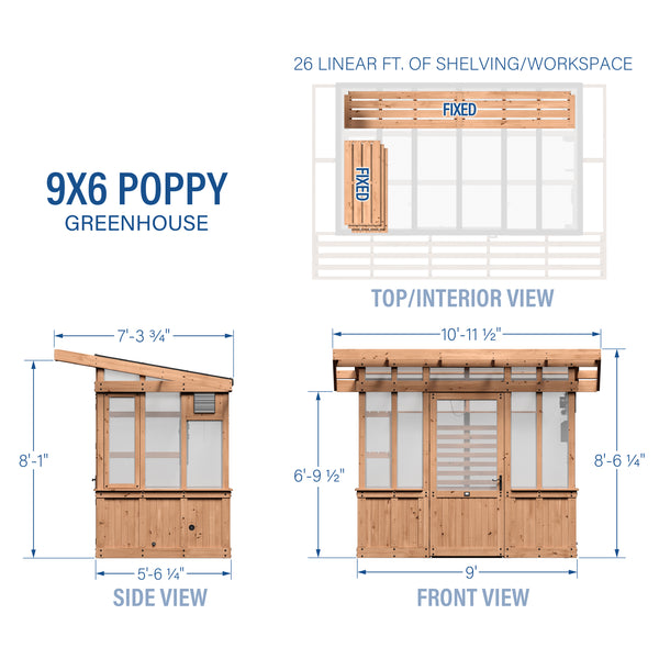 9x6 Poppy Greenhouse – view 2