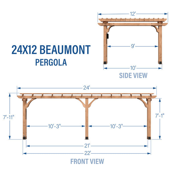 24x12 Beaumont Pergola – view 2