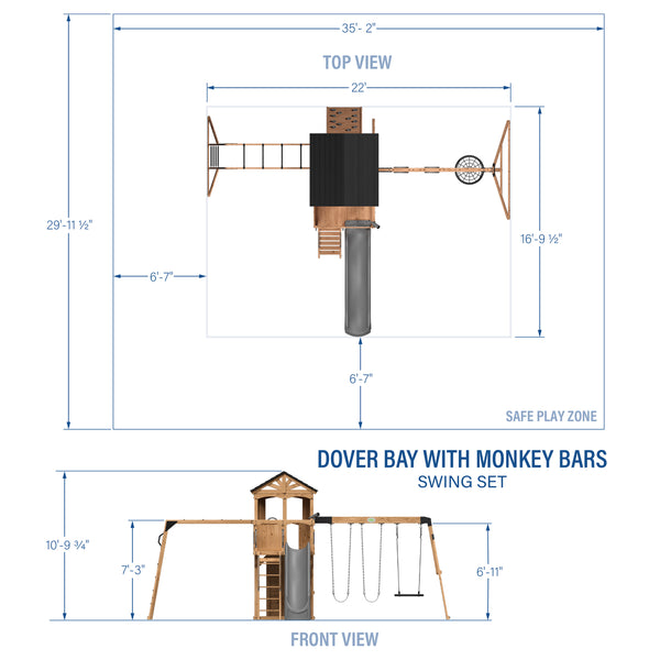 Dover Bay Swing Set with Monkey Bars – view 2