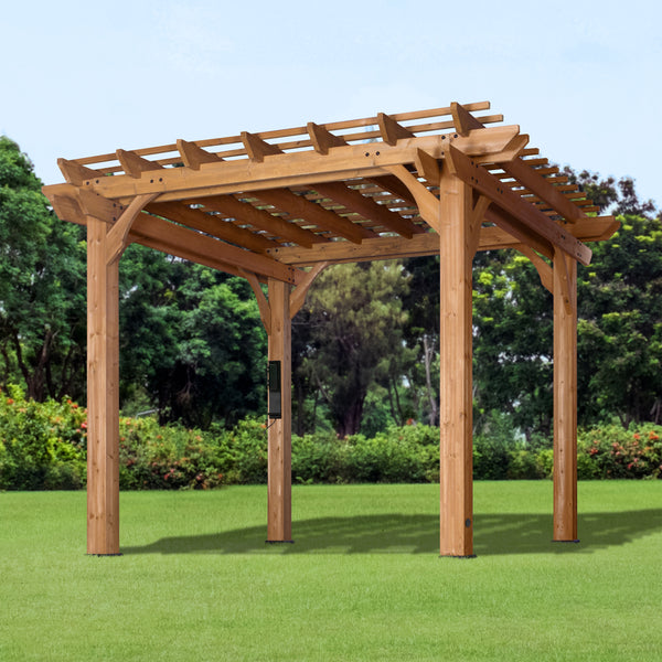 Beaumont Pergola-10x10-Light Brown – view 4
