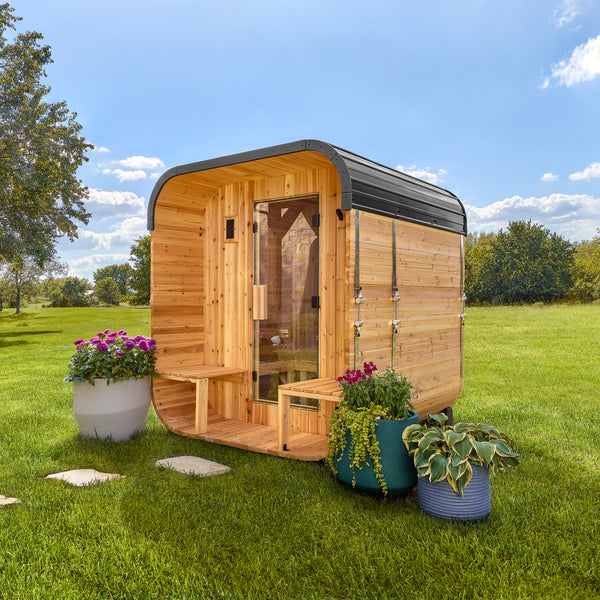 Lennon Outdoor Cube Sauna with Porch – 2-4 Person – Sauna