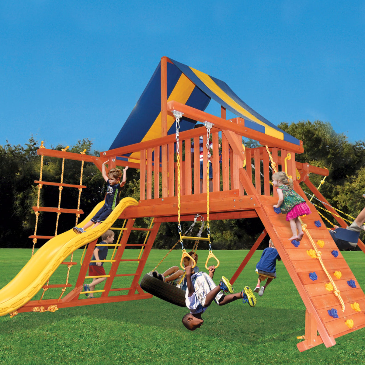 Playground One Wooden Swing Sets & Playsets | Fenceworks