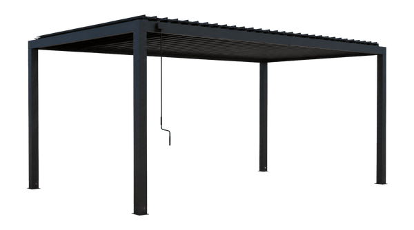 Transparent-background main image for 18x10 Sarasota Steel Louvered Pergola