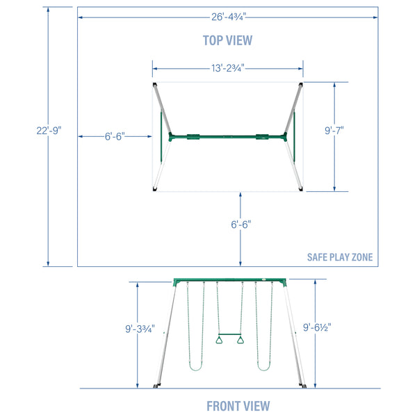 Big Brutus Heavy-Duty Metal A-Frame Swing Set – view 2