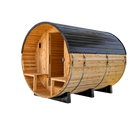 Paxton Outdoor Barrel Sauna with Porch – 4-6 Person