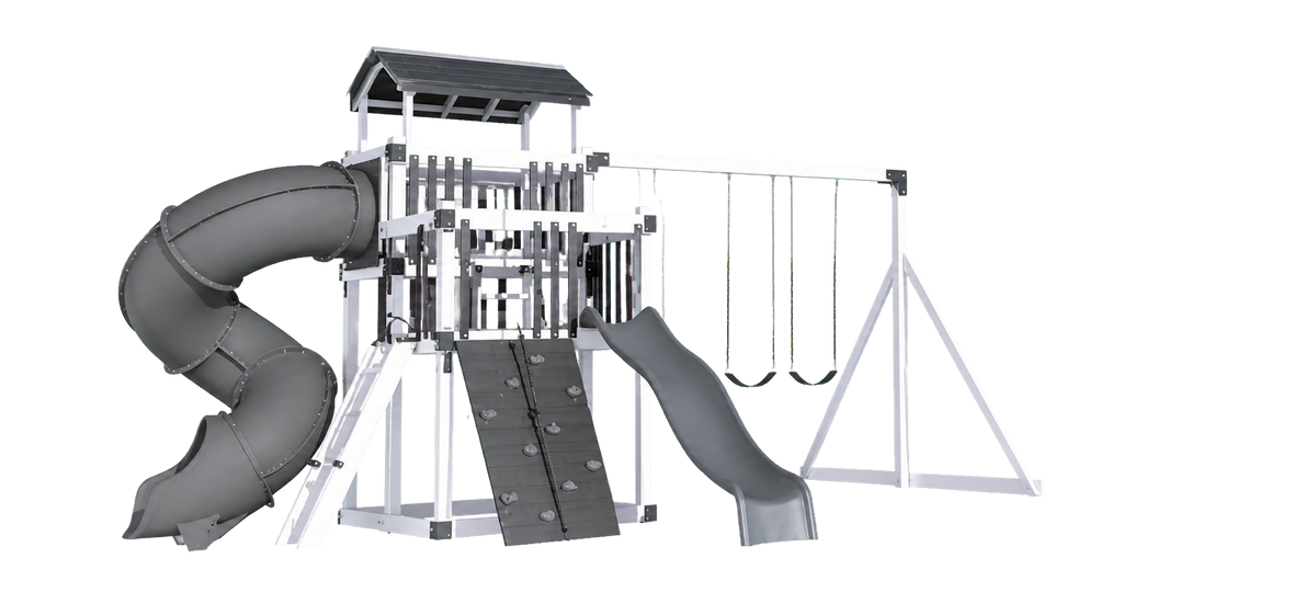 Adventure World Discovery Depot D68-8 Vinyl Swing Set | Fenceworks