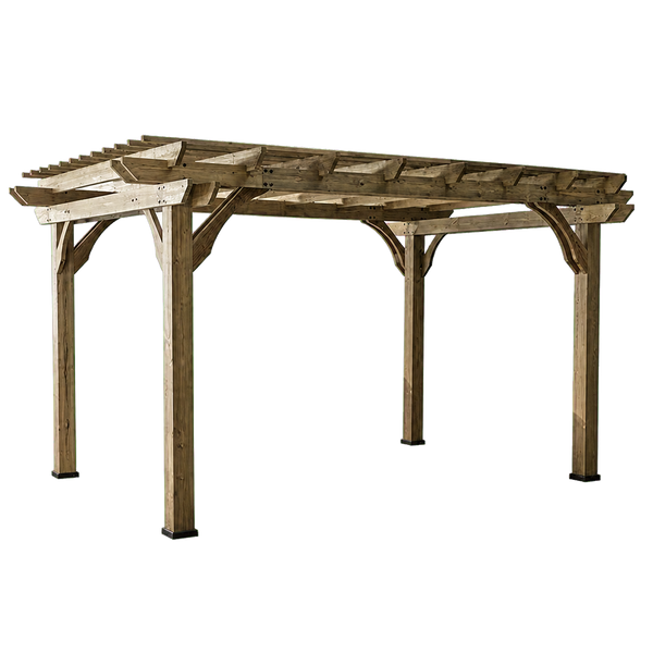Transparent-background main image for 14x10 Somerville Pergola - Barnwood Stain