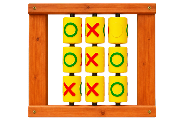 Transparent-background main image for Tic-Tac-Toe Panel with Wood Frame