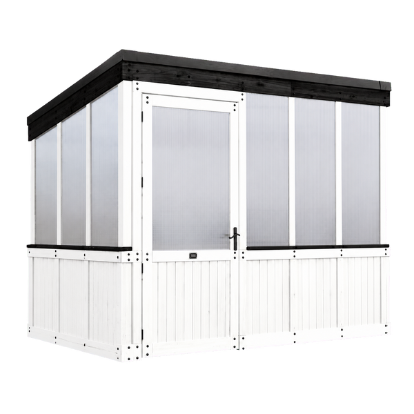 Transparent-background main image for 9x6 Willow Greenhouse -    Pre-Stained & Sealed White