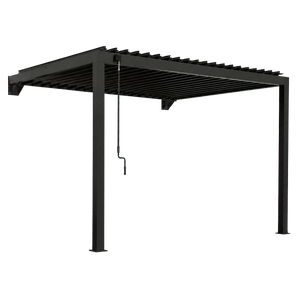 Evanston Wall-Mount Louvered Pergola – 12 x 10 ft