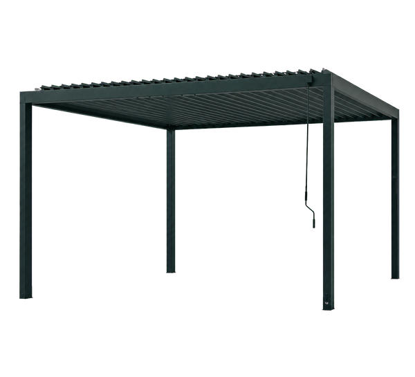 Transparent-background main image for 16x10 Sarasota Steel Louvered Pergola