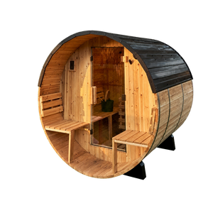Paxton Outdoor Barrel Sauna with Porch – 2-4 Person