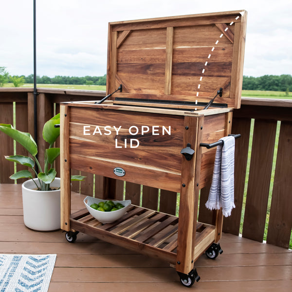 100 Quart Patio Cooler - Acacia – view 3