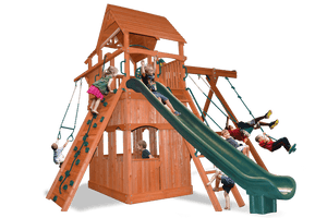 Extreme lower enclosure shown on an installed playset