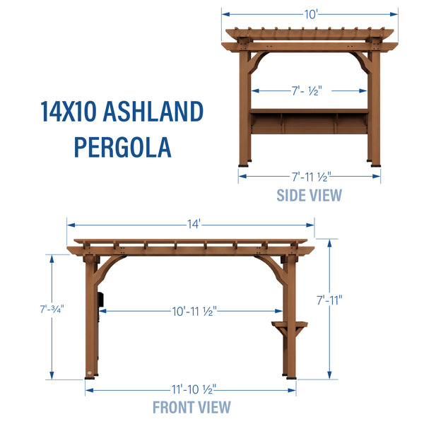 14x10 Ashland Pergola – view 2