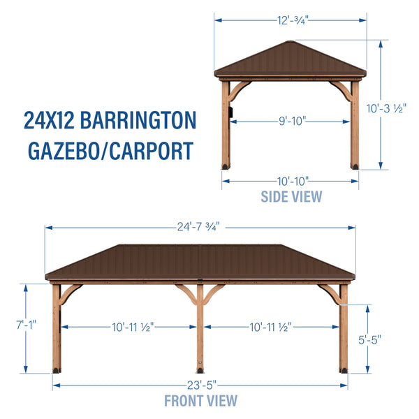 24x12 Barrington Carport/Gazebo – view 2