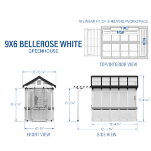 9x6 White Bellerose Greenhouse – view 2