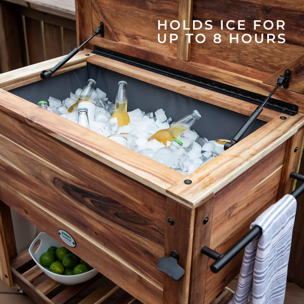 100 Quart Patio Cooler - Acacia – view 6