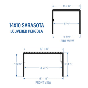 14x10 Sarasota Steel Louvered Pergola – view 2