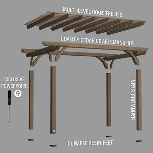 14x10 Somerville Pergola - Barnwood Stain – view 8