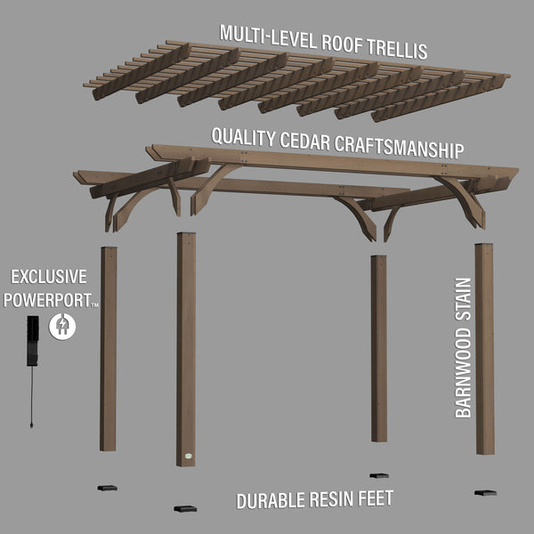 14x10 Somerville Pergola - Barnwood Stain – view 8