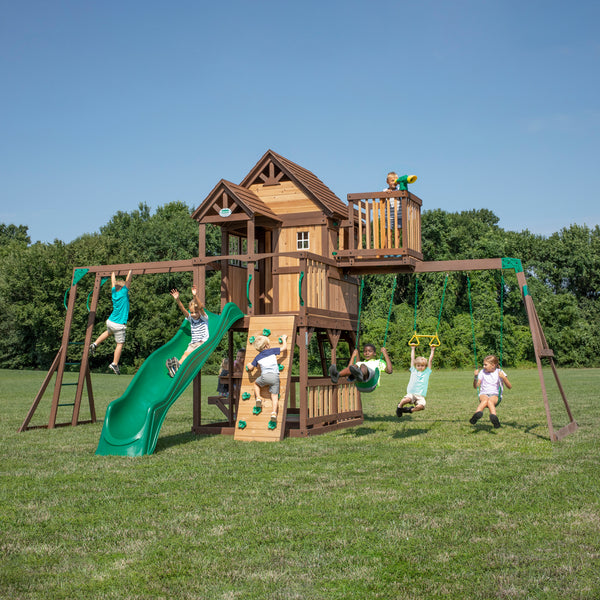 Skyfort II with Wave Slide – Swing Set