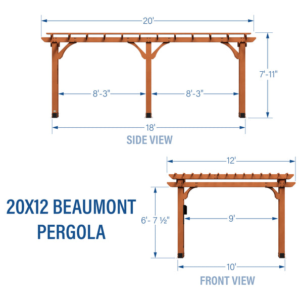 20x12 Beaumont Pergola – view 2