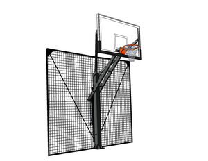 Safety net containment system installed on a driveway court