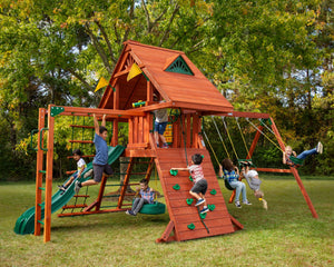 Wooden Fenceworks Playset with Children Playing