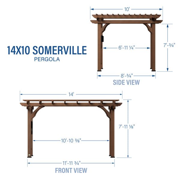 14x10 Somerville Pergola - Walnut Stain – view 2
