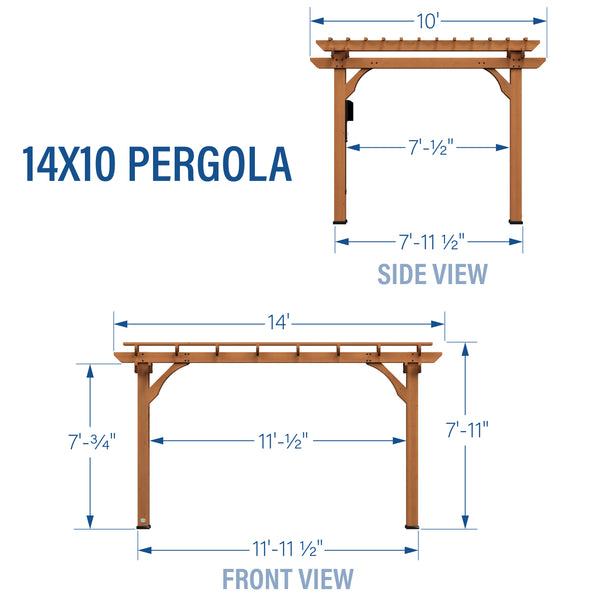 14x10 Beaumont Pergola – view 2
