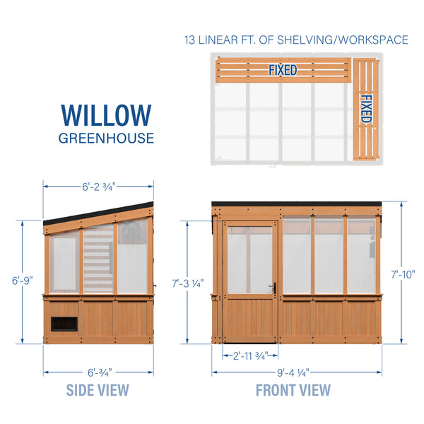 9x6 Willow Greenhouse – view 2
