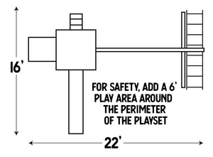 Busy Basecamp #B55-4 Swing Set Package - Swing Set Dimensions: 22' x 16'