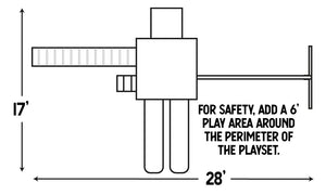 Busy Basecamp #B66-2 Swing Set Package - Swing Set Dimensions: 28' x 17'