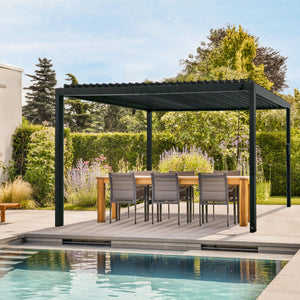 16x10 Sarasota Steel Louvered Pergola – Pergola