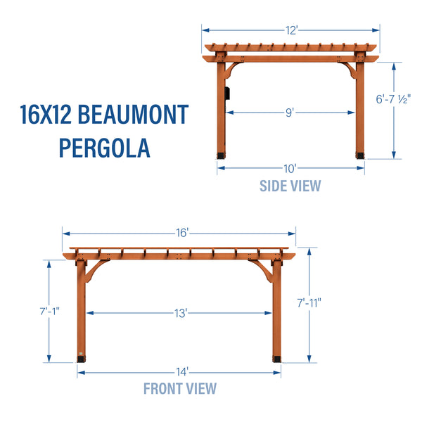 16x12 Beaumont Pergola – view 2