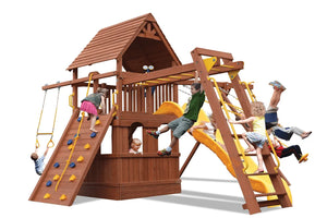 Deluxe Fort Combo 3 Playset with Playhouse - Blue/Yellow